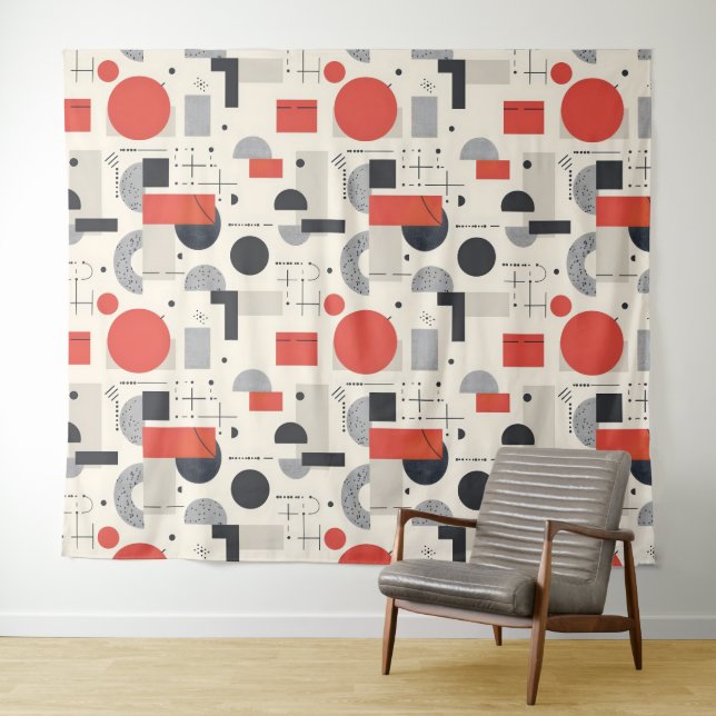Modern Mid-Century Pattern Tapestry (In Situ (Horizontal))