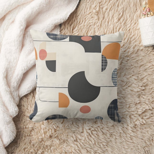 Modern Mid-Century Pattern Throw Pillow (Blanket)