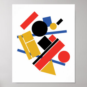 Modern Mid Century Russian Geometric Abstracts Poster