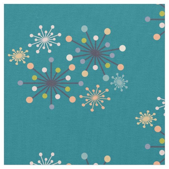 Modern Mid Century Starburst Fabric (Close Up)