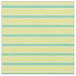Modern mid century stripped pattern l Yellow Blue Fabric