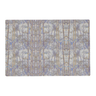 Modern Mid-Century Style Birch Forest Pattern Placemat