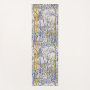 Modern Mid-Century Style Birch Forest Pattern Yoga Mat