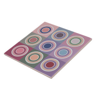 Modern Midcentury colorful circle pattern big Ceramic Tile