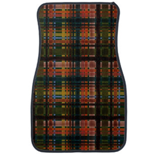 Modern Midcentury Madras Car Floor Mat