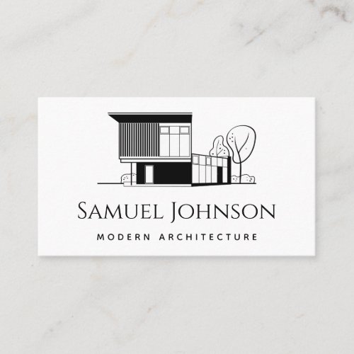 Modern Midcentury Residential Building Architect   Business Card