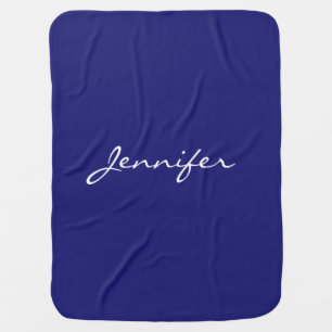 Modern Midnight Blue Plain Unique Baby Blanket