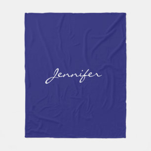 Modern Midnight Blue Plain Unique Fleece Blanket
