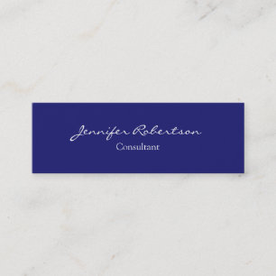 Modern Midnight Blue Plain Unique Slim Mini Business Card
