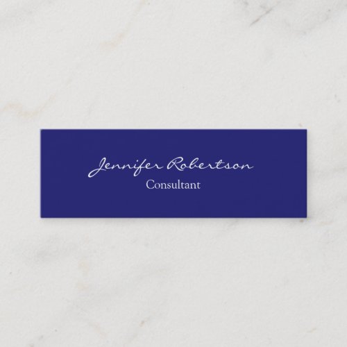 Modern Midnight Blue Plain Unique Slim Mini Business Card