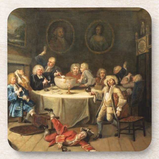 Modern Midnight Conversation Beverage Coaster (Front)