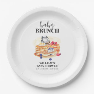 Modern Milk Berry Pancake Brunch Baby Shower Paper Plates