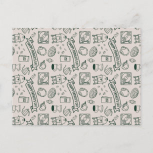 Modern Millennial Dad Doodle Pattern Father's Day Postcard