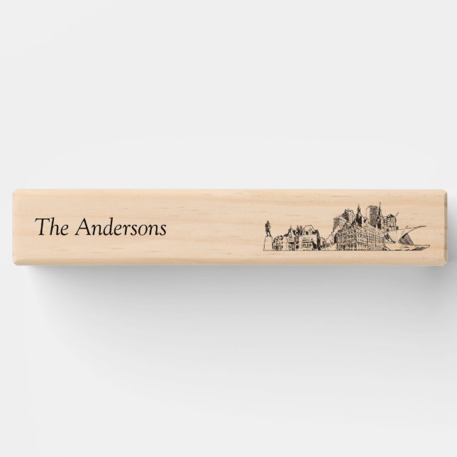 Modern Milwaukee Wedding Guestbook Lawn Game Topple Tower (Front)