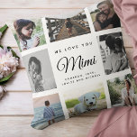 Modern Mimi Chic Mother's Day Family Photo Collage Throw Pillow<br><div class="desc">We love you,  Mimi: For the Best grandma Ever in your life a modern,  trendy instagram family photo collage throw pillow with chic script typography and your personal name and message.</div>