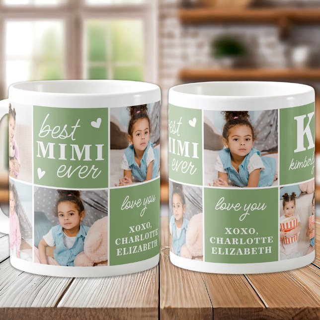 Modern MIMI Personalized Grandmother 7 Multi Photo Coffee Mug (Creator Uploaded)