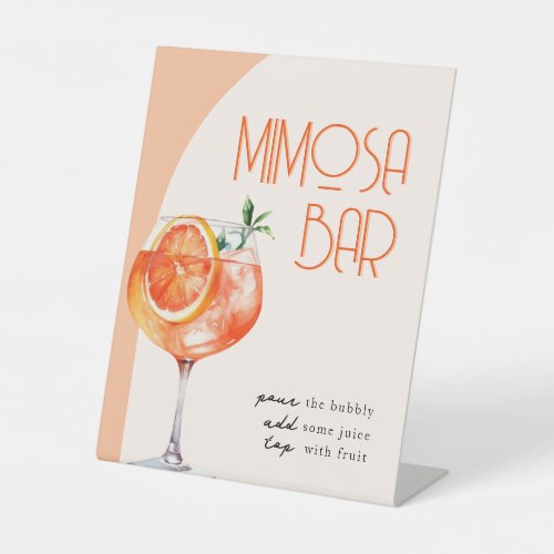 Modern Mimosa Bar Aperol Spritz Bridal Shower  Pedestal Sign
