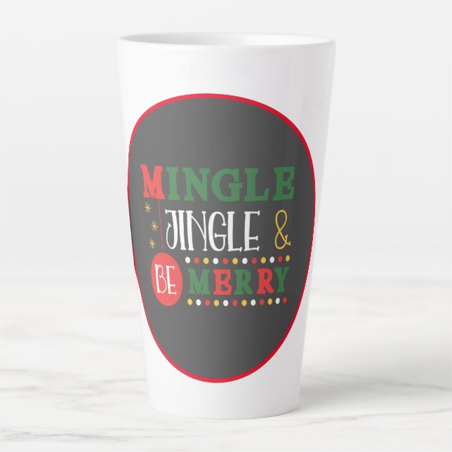Modern Mingle & Jingle Holiday Latte Mug (Front)