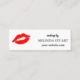 Modern Mini Makeup artist red lips Business Card