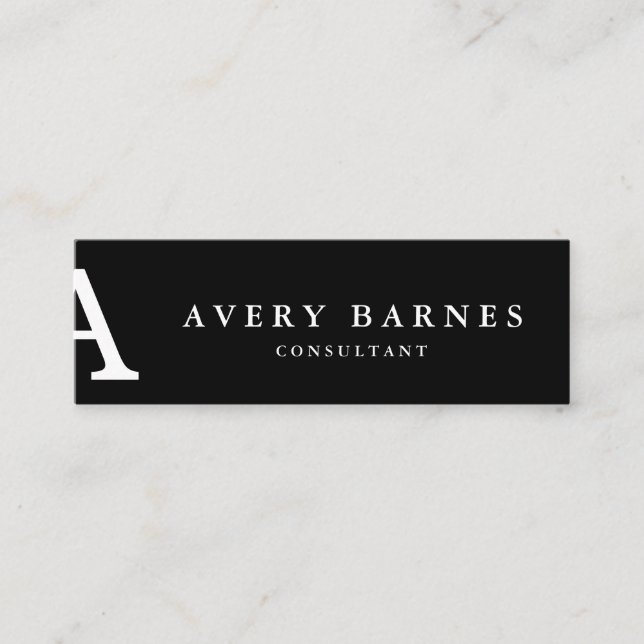 Modern Mini Simple Black Professional Business Card (Front)