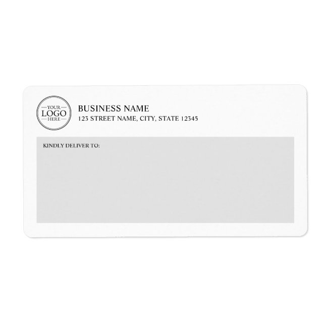Modern Miniamlist Custom Business Logo Shipping La Label (Front)