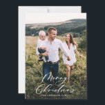 Modern minimal 1 photo Christmas elegant script Ho Holiday Card<br><div class="desc">Modern minimal foliage wreath year to remember script holiday Christmas card. Hand painted eucalyptus,  minimal foliage and modern rustic rattan wreath give this holiday card a luxurious feel. In classy greens,  browns and grays.</div>