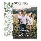 Modern minimal 1 photo Christmas elegant script