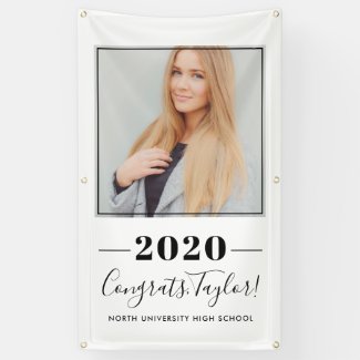 Modern Minimal 2020 Photo Graduation Party Banner
