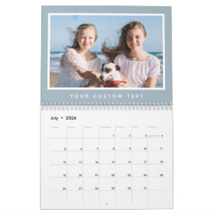 Modern Minimal 2027 Family Custom Photo Text Calendar