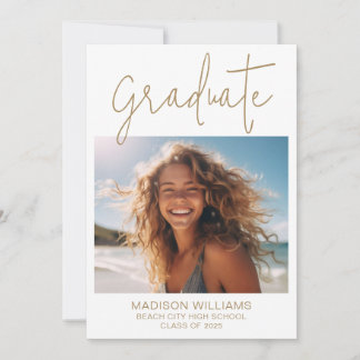 Modern Minimal 2 Photo Graduation Invitation