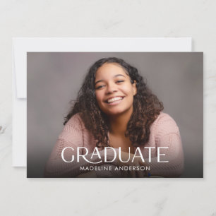 Modern Minimal 2 Photo Horizontal Graduation Invitation