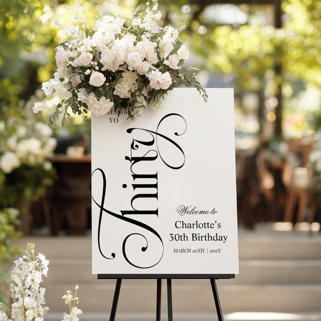 Modern Minimal 30th Birthday Welcome Sign (Creator Uploaded)