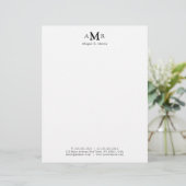 Modern Minimal 3 Monogram Basic Office Business Letterhead (Standing Front)