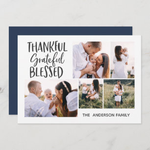 modern minimal 4 photo thanksgiving july 4th holid holiday card