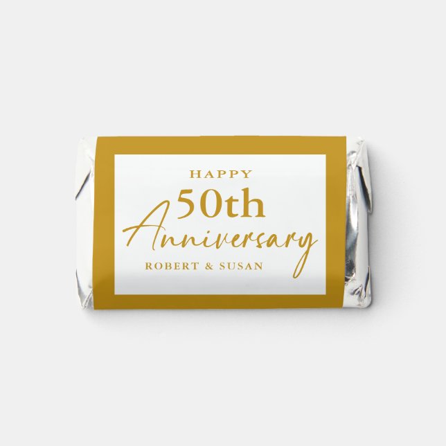 Modern Minimal 50th Wedding Anniversary Hershey's Miniatures (Front)