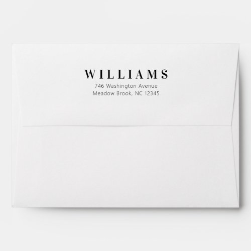 Modern Minimal 5 x 7 Envelopes with Return Address