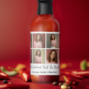 Modern Minimal 8 Photo Grid Collage - White Hot Sauces