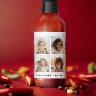 Modern Minimal 8 Photo Grid Collage - White Hot Sauces