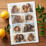 Modern Minimal 8 Photo Grid Collage - White Kitchen Towel<br><div class="desc">Add 8 photos to this simple photo template. The grid is 4 rows and 2 columns. Also visit the advanced design area to change colors or add text. Use your favorite photo or pictures to make a fun keepsake to share with friends.</div>