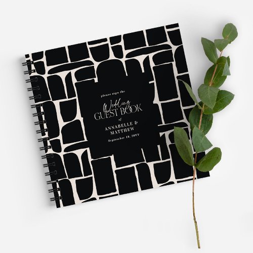 Modern minimal abstract elegant wedding guest book