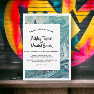 Modern Minimal Abstract Fine Art Painting Wedding Invitation