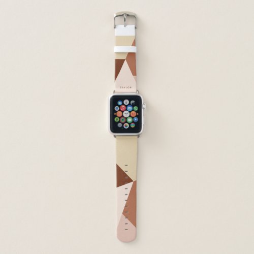 Modern minimal abstract geometric cappuccino apple watch band