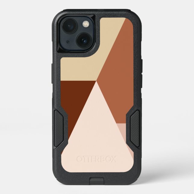 Modern minimal abstract geometric cappuccino otterbox iPhone case (Back)