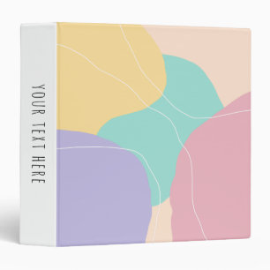 Modern minimal abstract geometric ice cream colors 3 ring binder