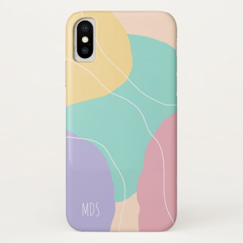 Modern minimal abstract geometric ice cream colors iPhone XS case