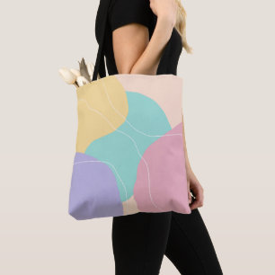 Modern minimal abstract geometric ice cream colors tote bag