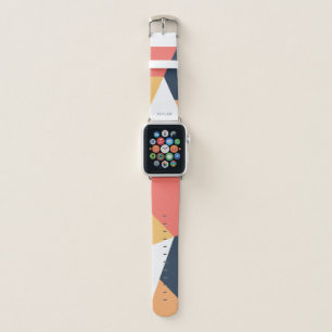 Modern minimal abstract geometric orange navy blue apple watch band