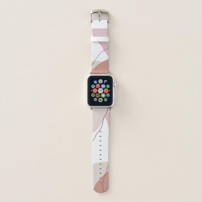 Modern minimal abstract geometric pastel colors apple watch band (Front)