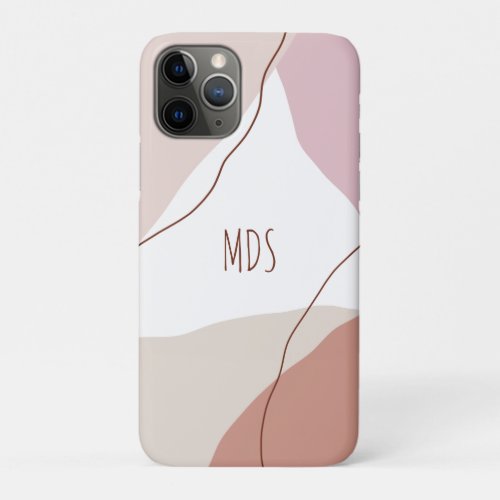 Modern minimal abstract geometric pastel colors iPhone 11 pro case