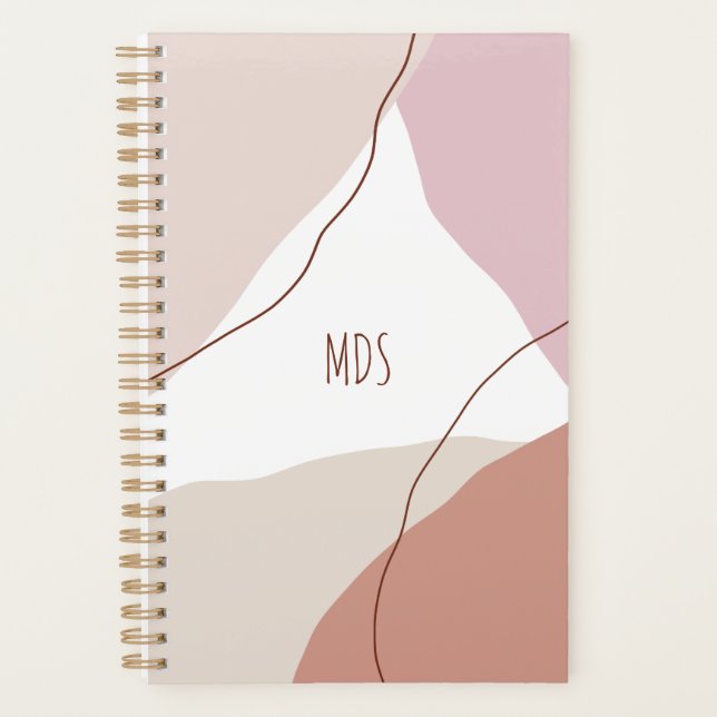 Modern minimal abstract geometric pastel colors planner (Front)